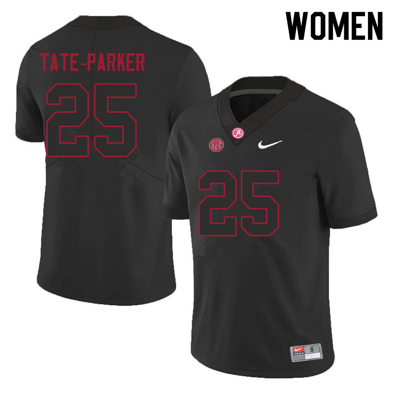 Alabama Crimson Tide Women's Jordan Tate-Parker #25 Black NCAA Nike Authentic Stitched 2021 College Football Jersey LP16B18LK